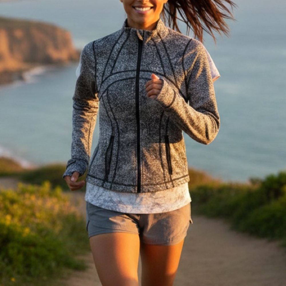 Lululemon Define Jacket Luon Spray Jacquard White Black Size 6
